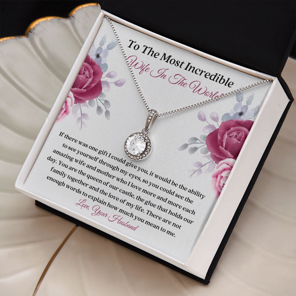Heartfelt Wife Love Message Card Necklace Gift