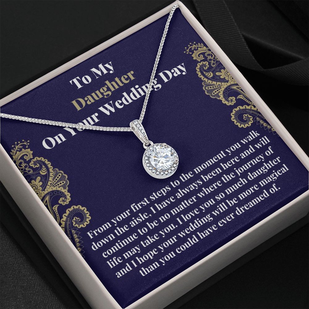 Daughter Bridal Necklace Card Wedding Keepsake