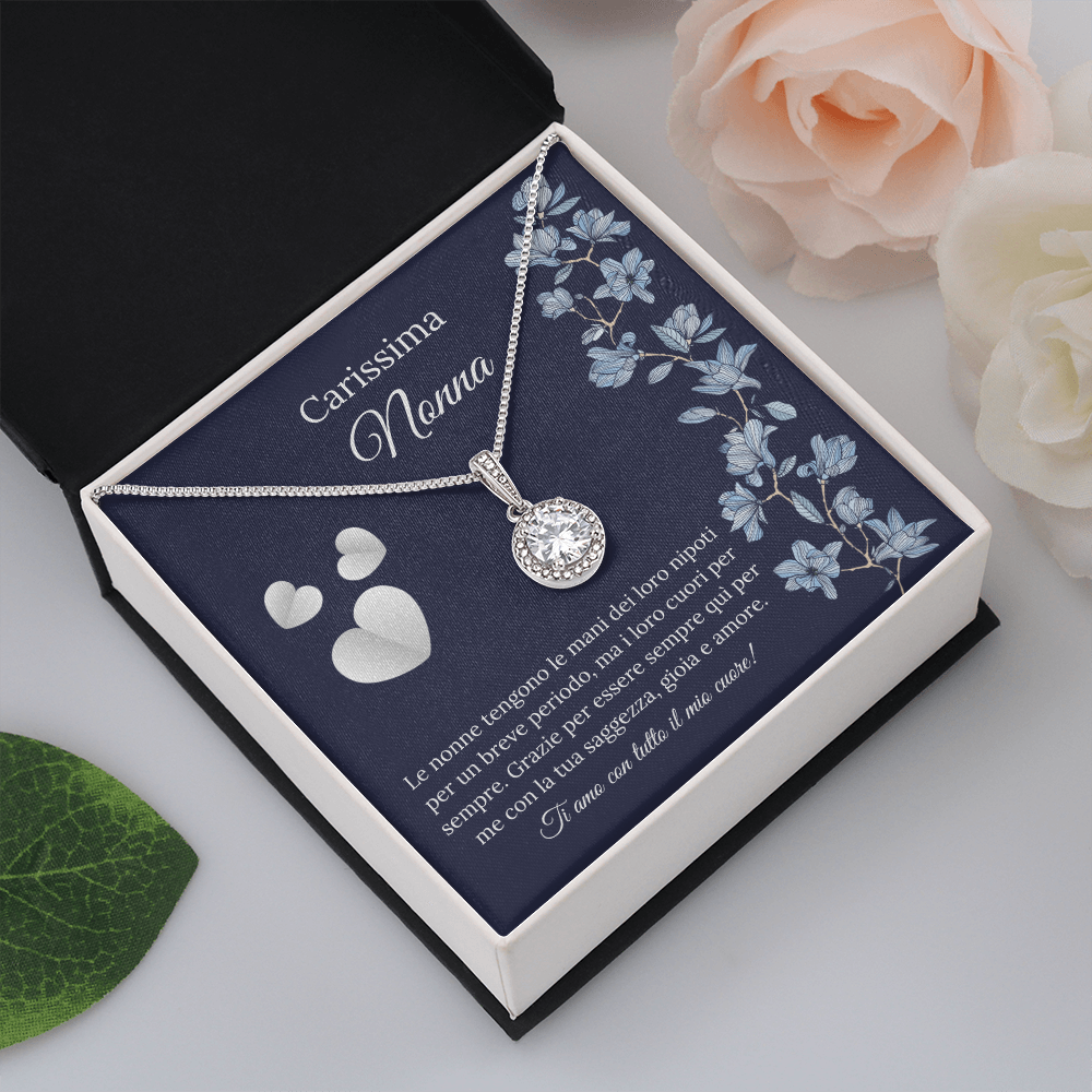 Italian Message Card for Carissima Nonna Bling Necklace Gift