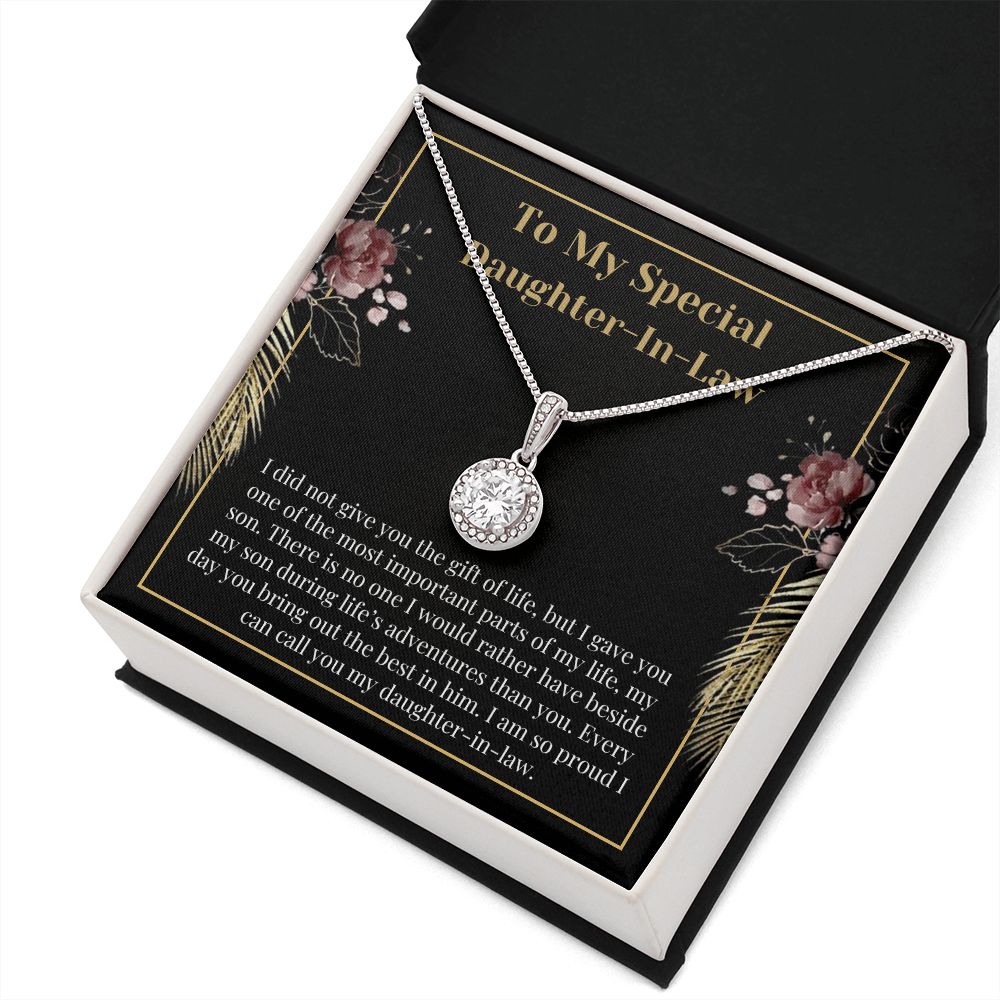 Sweet Daughter-In-Law Message Card Necklace Keepsake