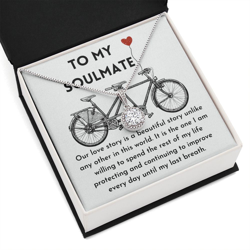 Soulmate Love Girlfriend Wife Message Card Necklace Gift