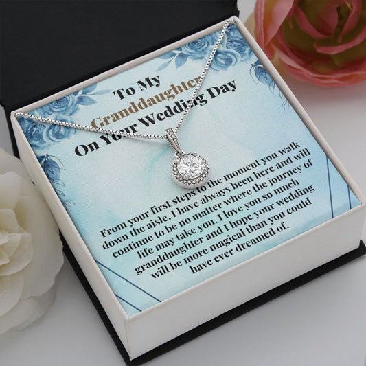 Granddaughter Bride Message Card Necklace Wedding Gift