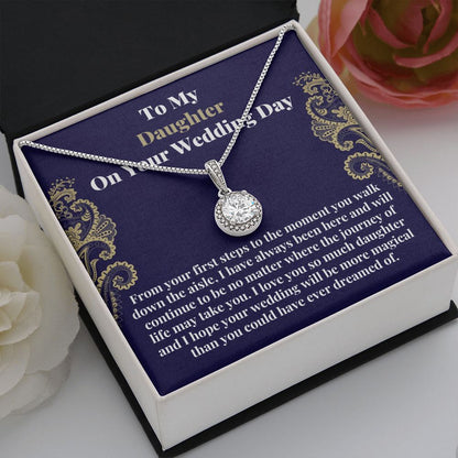 Daughter Bridal Necklace Card Wedding Keepsake