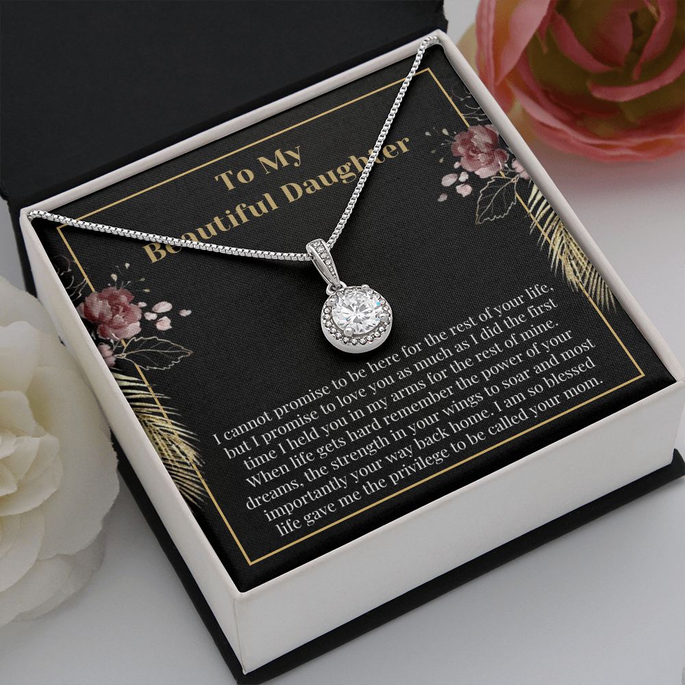 Sentimental Daughter Message Card Necklace Present Gift