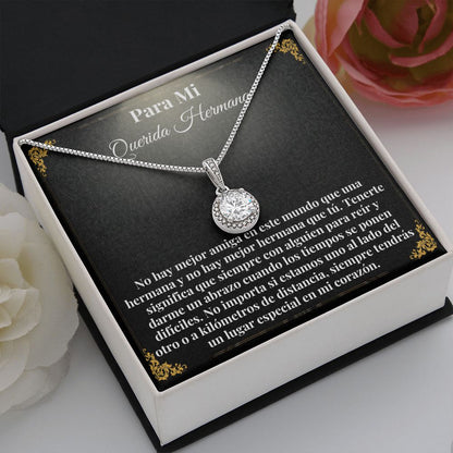 Querida Hermana Collar Con Tarjeta Latina Sister Necklace Gift