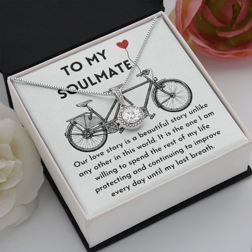 Soulmate Love Girlfriend Wife Message Card Necklace Gift