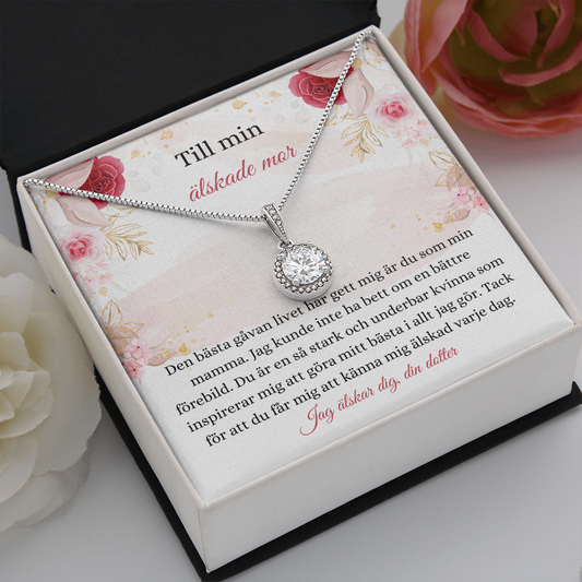 Älskade Mor Halsband Swedish Mother Message Card Necklace