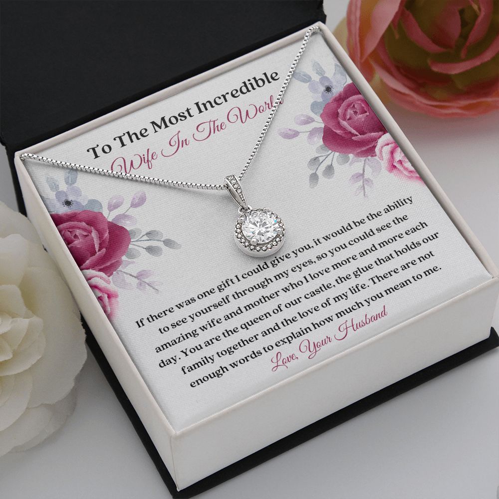 Heartfelt Wife Love Message Card Necklace Gift