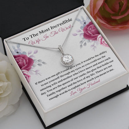 Heartfelt Wife Love Message Card Necklace Gift