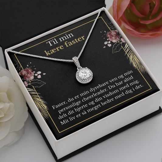 Faster Halskæde Gave Danish Aunt Message Card Necklace