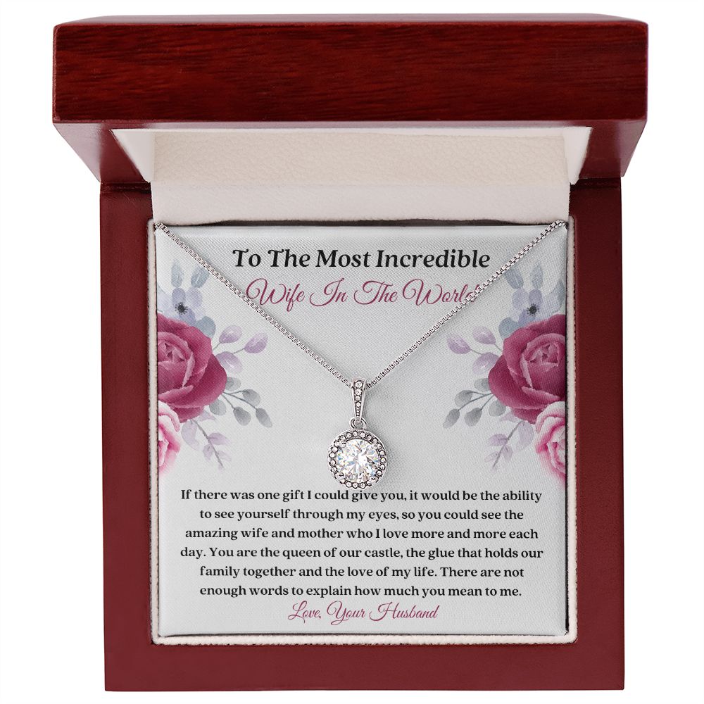Heartfelt Wife Love Message Card Necklace Gift