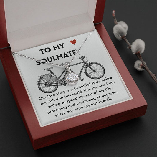 Soulmate Love Girlfriend Wife Message Card Necklace Gift