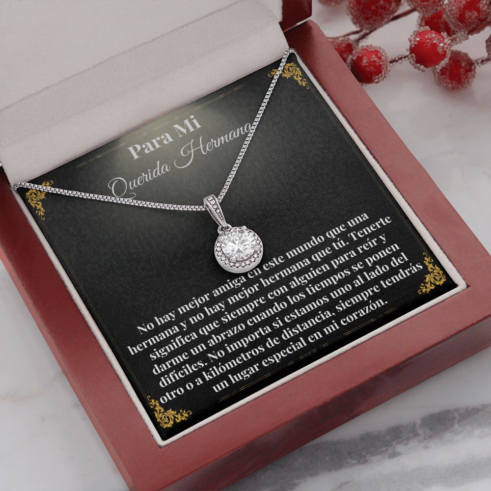 Querida Hermana Collar Con Tarjeta Latina Sister Necklace Gift
