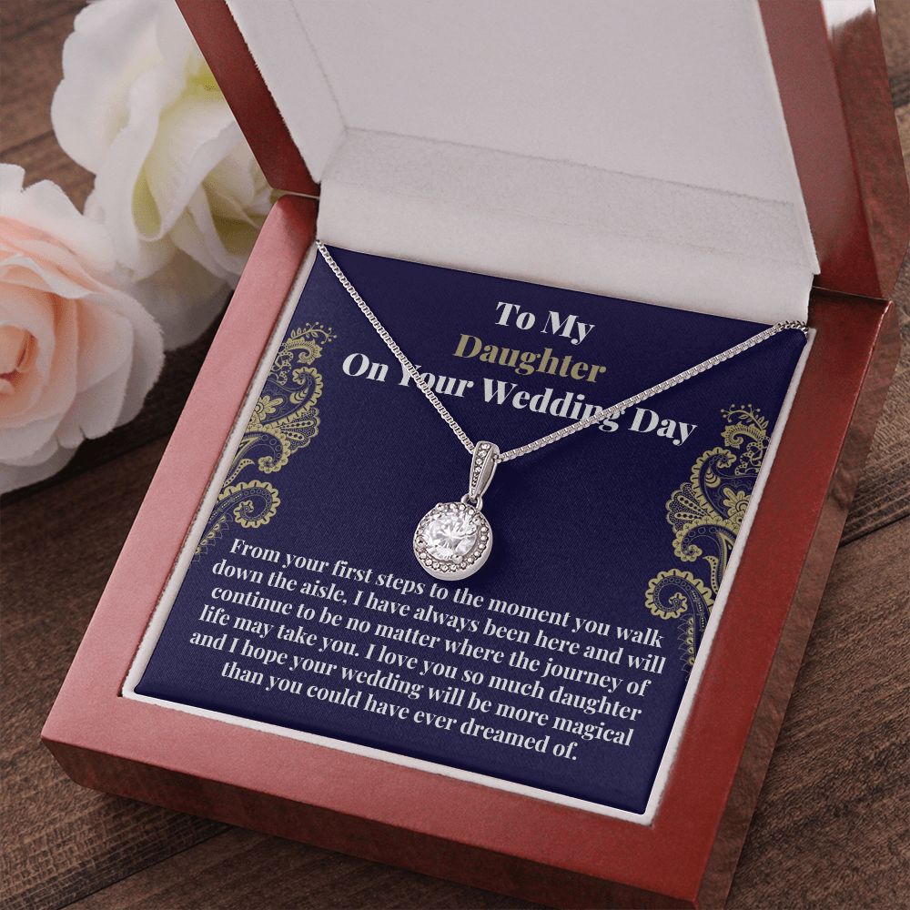 Daughter Bridal Necklace Card Wedding Keepsake