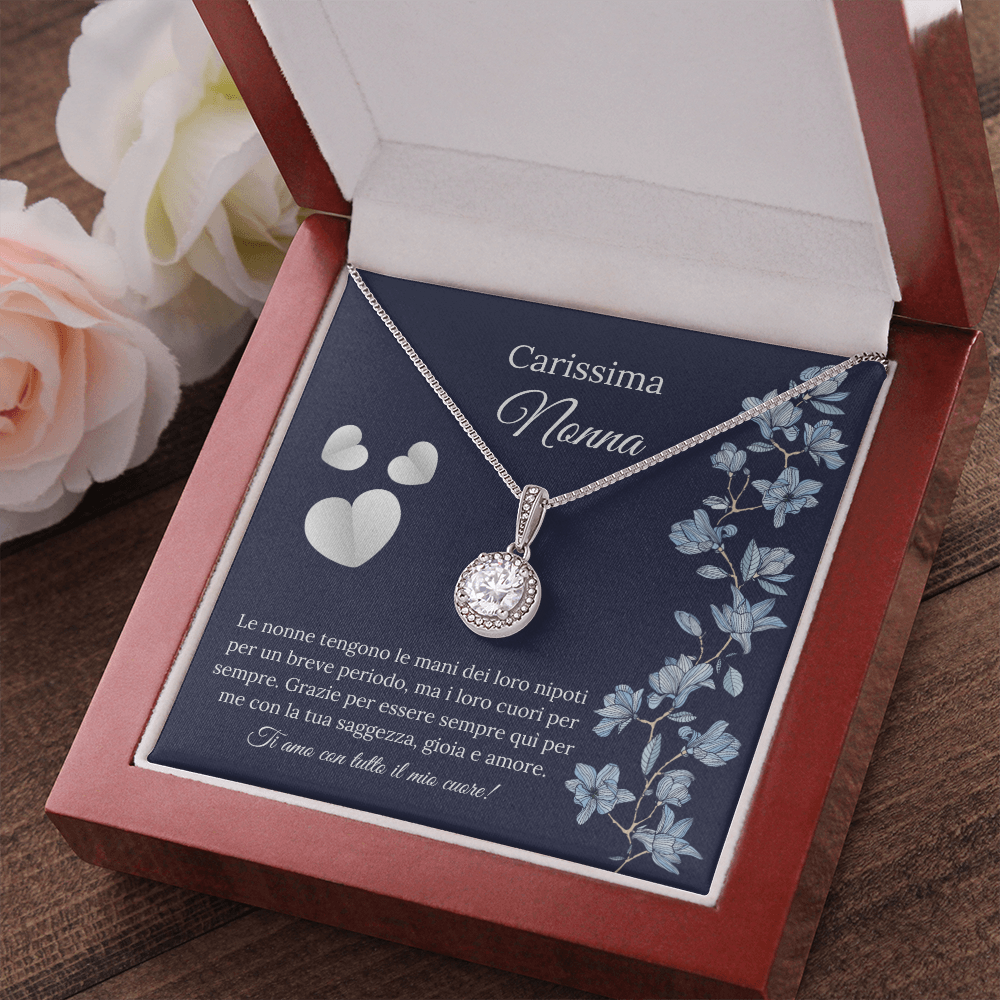 Italian Message Card for Carissima Nonna Bling Necklace Gift