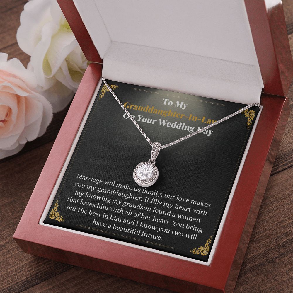 Granddaughter-In-Law Bride Card Necklace Wedding Gift