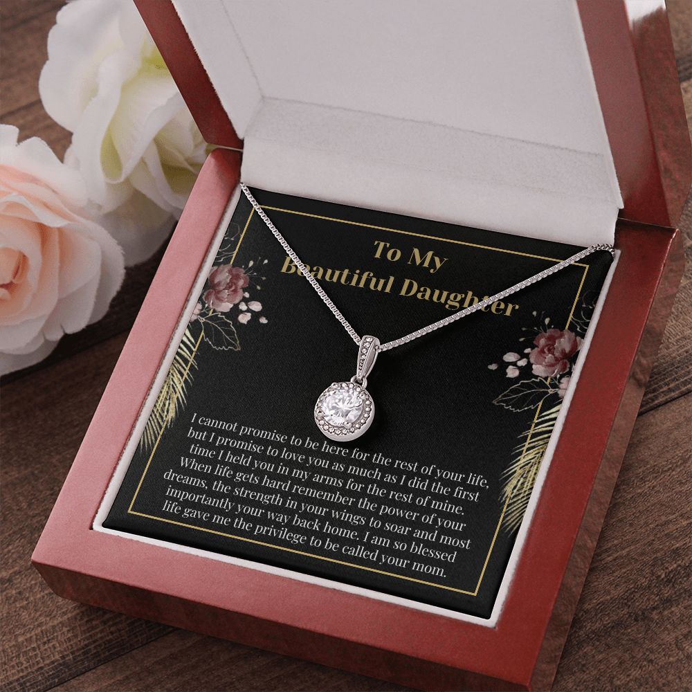 Sentimental Daughter Message Card Necklace Present Gift