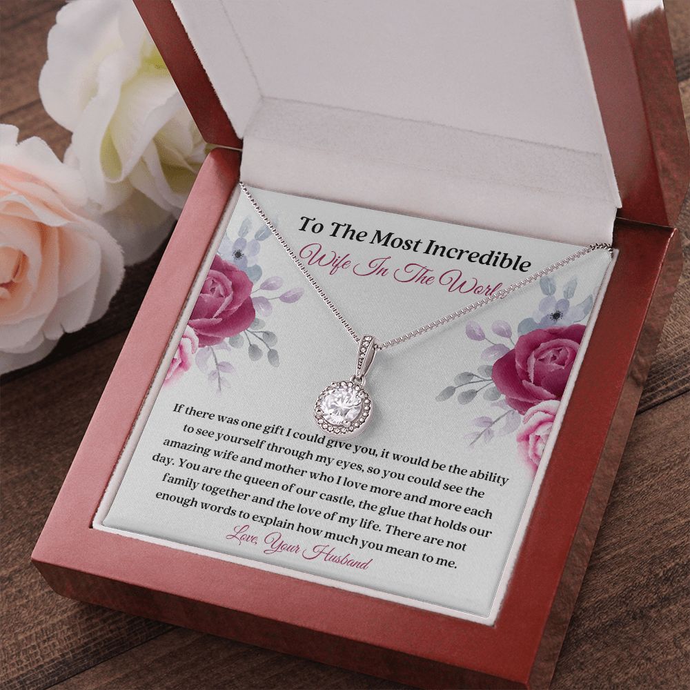 Heartfelt Wife Love Message Card Necklace Gift