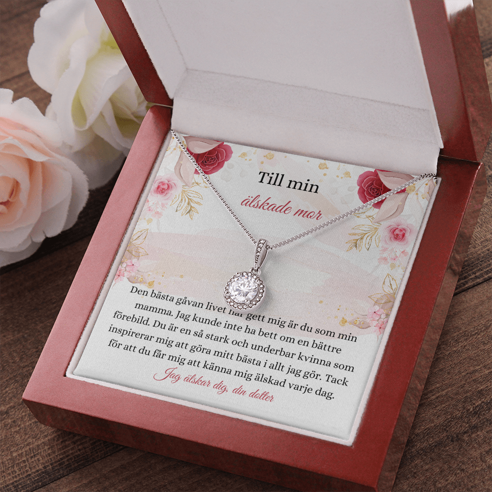 Älskade Mor Halsband Swedish Mother Message Card Necklace