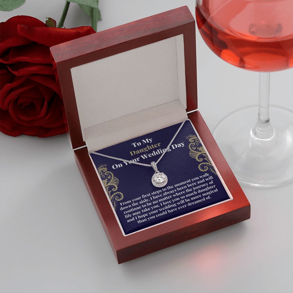 Daughter Bridal Necklace Card Wedding Keepsake