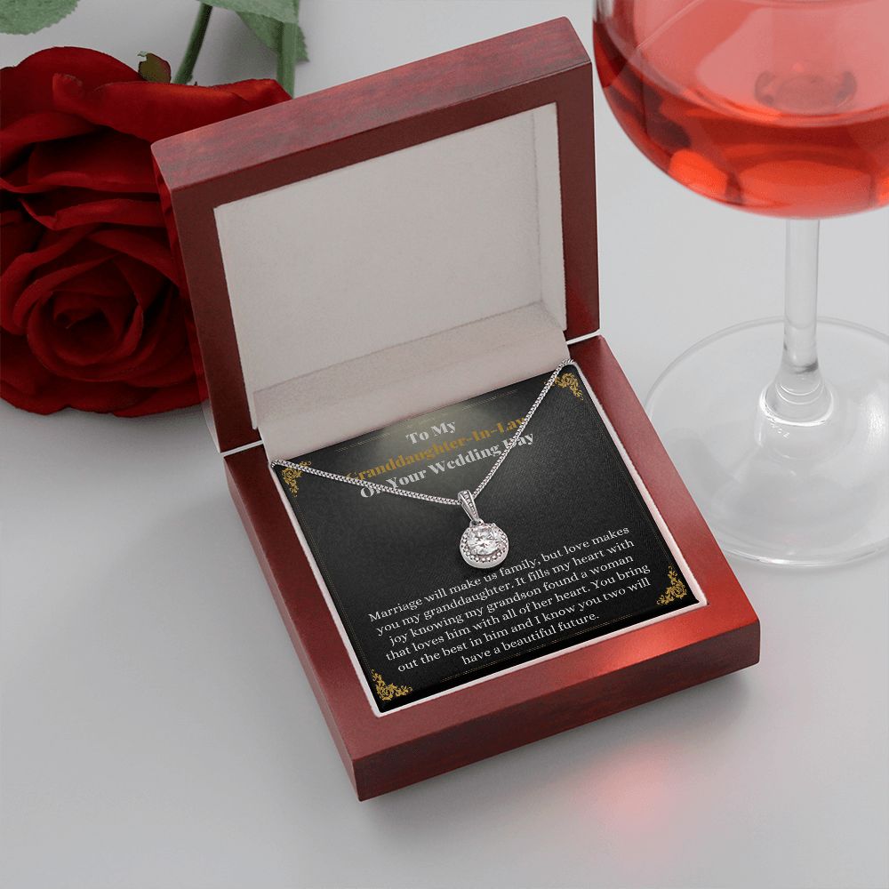 Granddaughter-In-Law Bride Card Necklace Wedding Gift