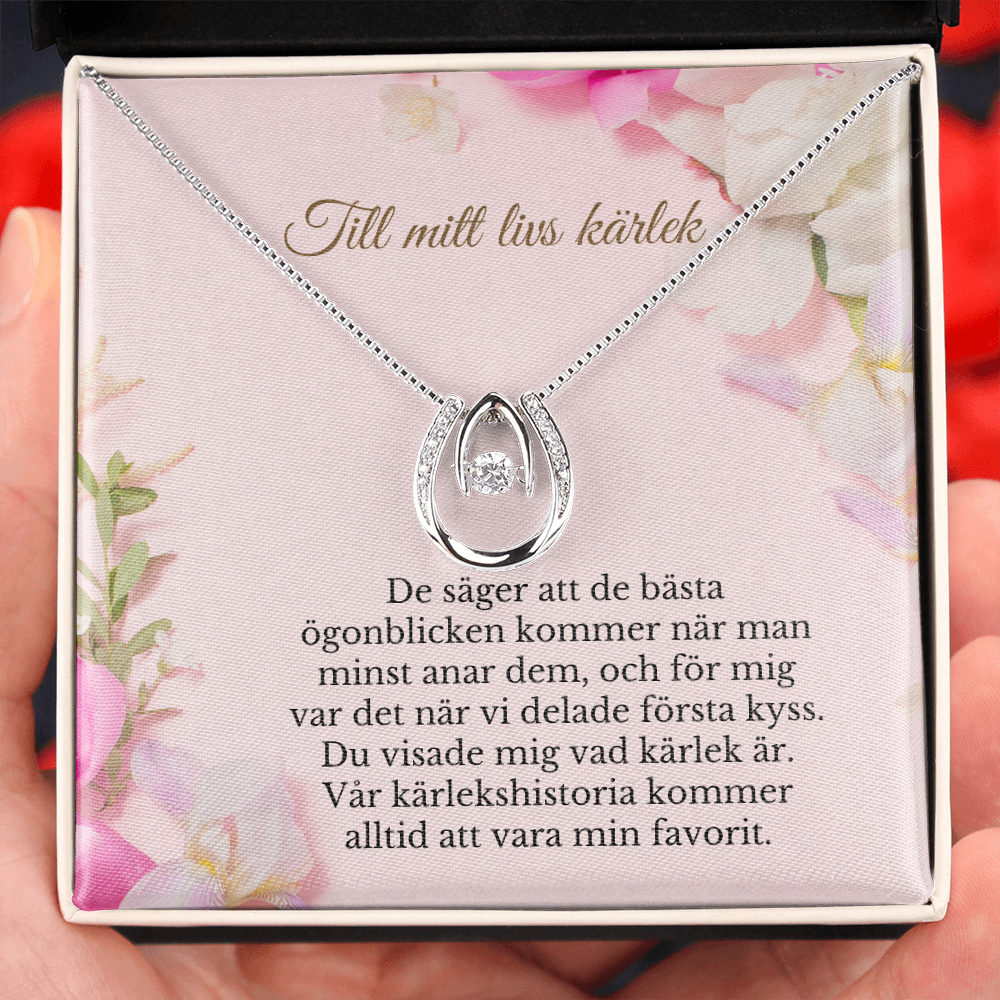 Vackra Fru Flickvän Halsband Swedish Wife Girlfriend Necklace Card