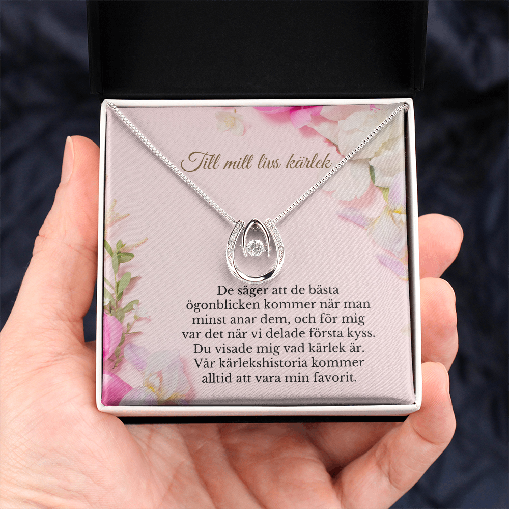 Vackra Fru Flickvän Halsband Swedish Wife Girlfriend Necklace Card