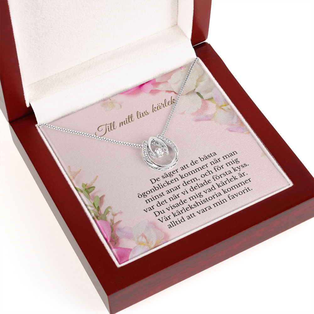 Vackra Fru Flickvän Halsband Swedish Wife Girlfriend Necklace Card