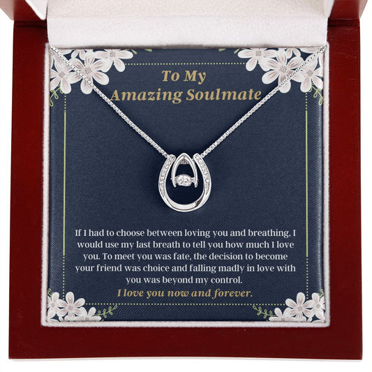 Soulmate Wife Girlfriend Horseshoe Necklace Card Gift