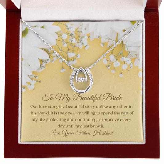 Future Wife Bride Horseshoe Necklace Card Wedding Gift