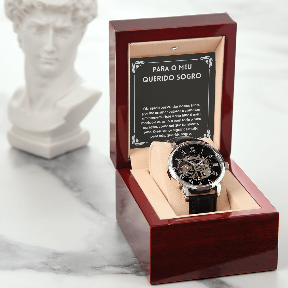 Querido Sogro Relógio De Pulso Present Portuguese Father-In-Law Watch