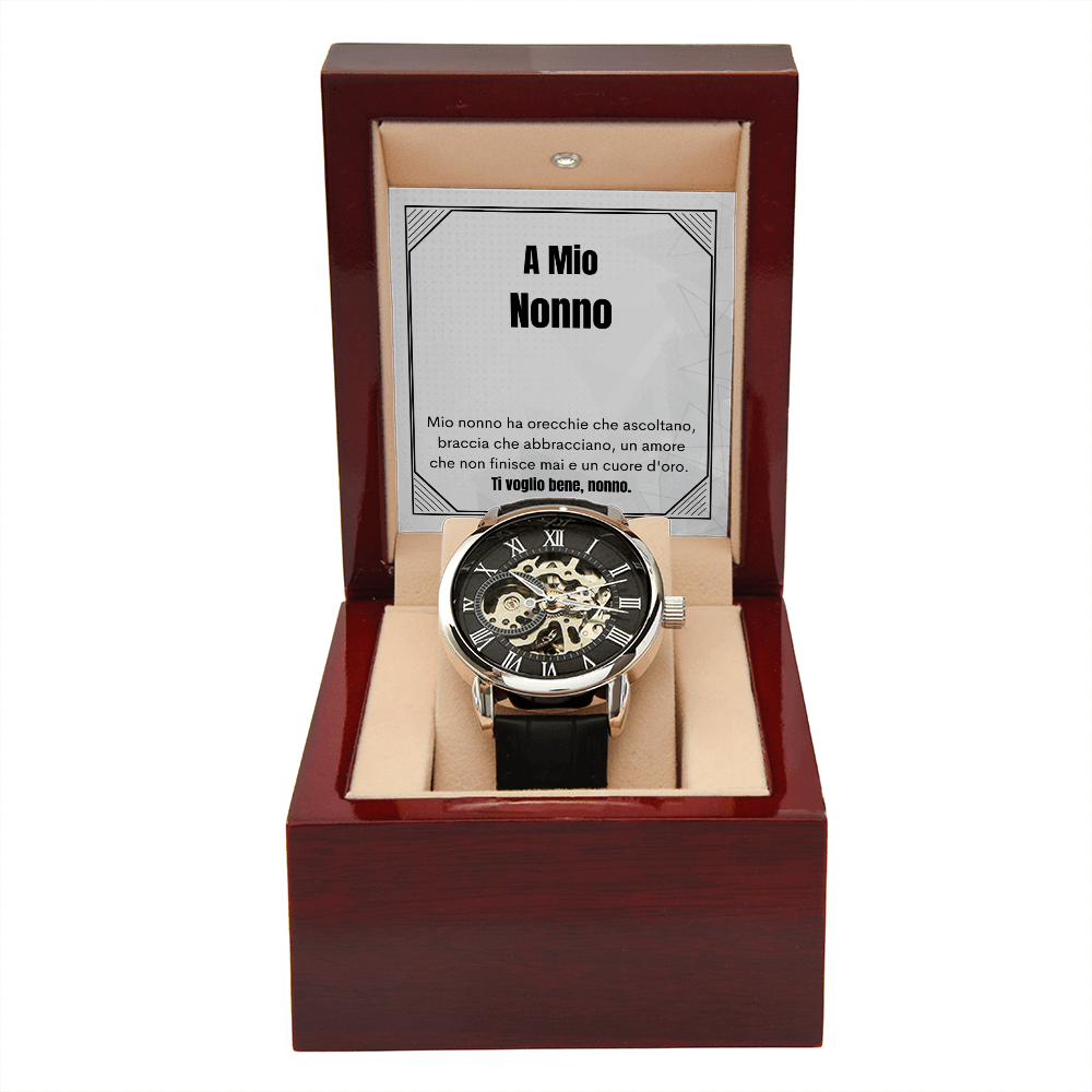 A Mio Nonno Italian Luxury Openwork Watch Present