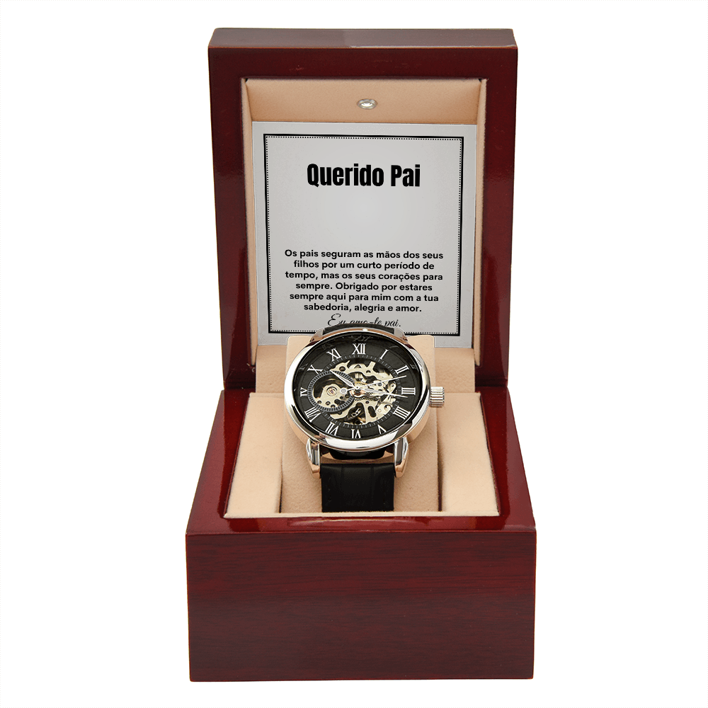 Querido Pai Portuguese Openwork Watch Present for father