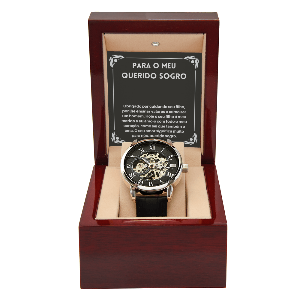 Querido Sogro Relógio De Pulso Present Portuguese Father-In-Law Watch