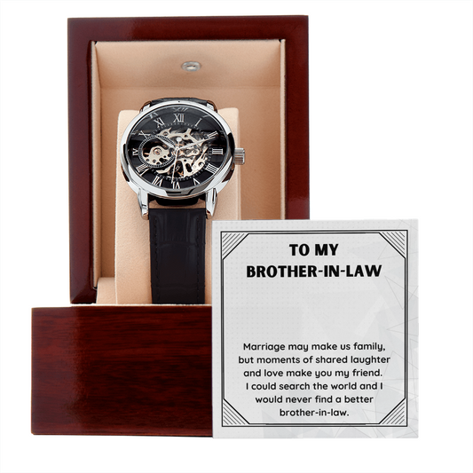 Brother In Law Black Leather Band Wrist Watch Present