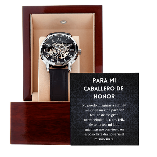 Latino Caballero de Honor Message Card Watch Present