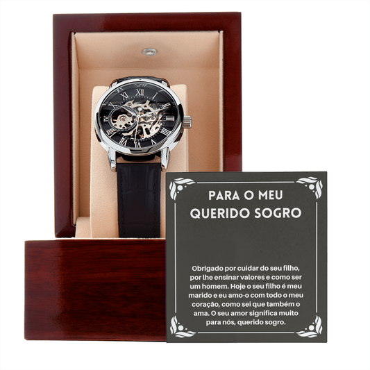 Querido Sogro Relógio De Pulso Present Portuguese Father-In-Law Watch