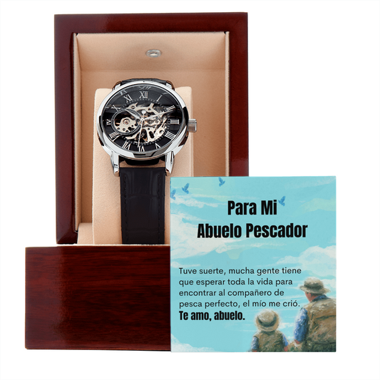 Abuelo Pescador Reloj Regalo Spanish Fishing Grandpa Card Watch