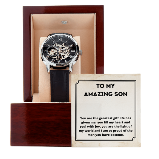 Amazing Son Message Card Wrist Watch Present