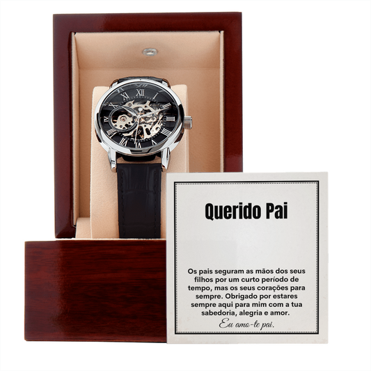 Querido Pai Portuguese Openwork Watch Present for father