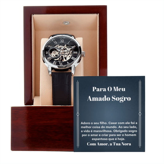 Amado Sogro Relógio Presente Portuguse Father-In-Law Card Watch