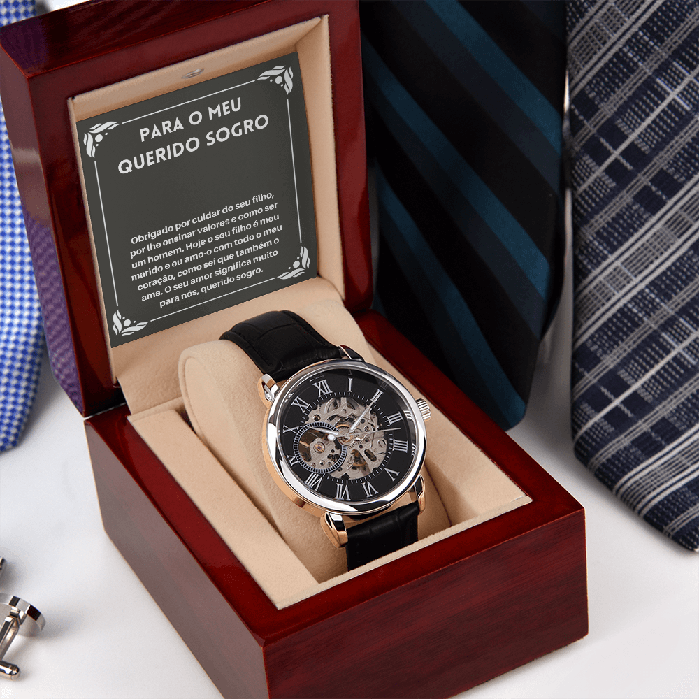 Querido Sogro Relógio De Pulso Present Portuguese Father-In-Law Watch