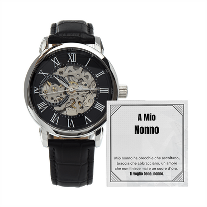 A Mio Nonno Italian Luxury Openwork Watch Present