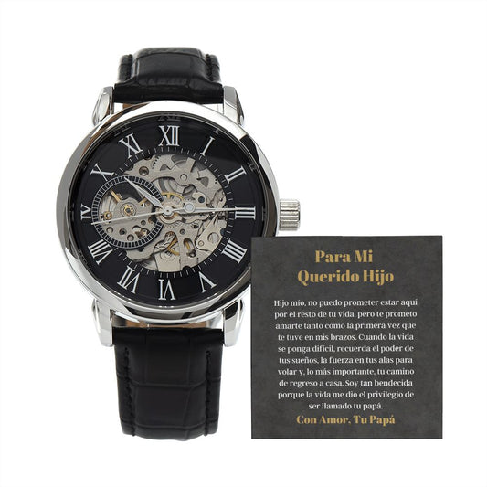 Regalo Para Hijo de Padre Openwork Watch Spanish Card Gift