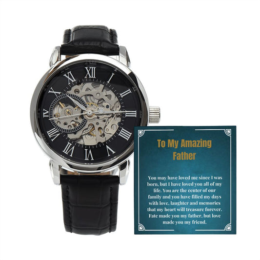 Amazing Father Male openwork watch Message Card Gift