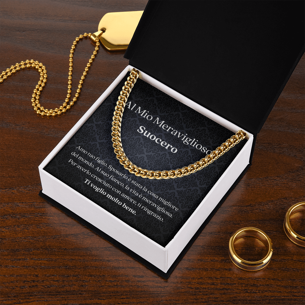Suocero Collana Regalo Italian Father-In-Law Chain Necklace Card