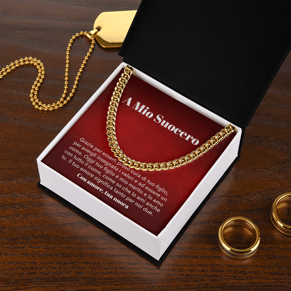 Suocero Collana Regalo Italian Father-In-Law Chain Necklace Card