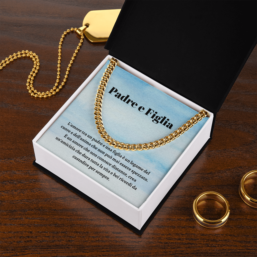 Padre Figlia Collana Regalo Italian Father Daughter Chain Necklace Card