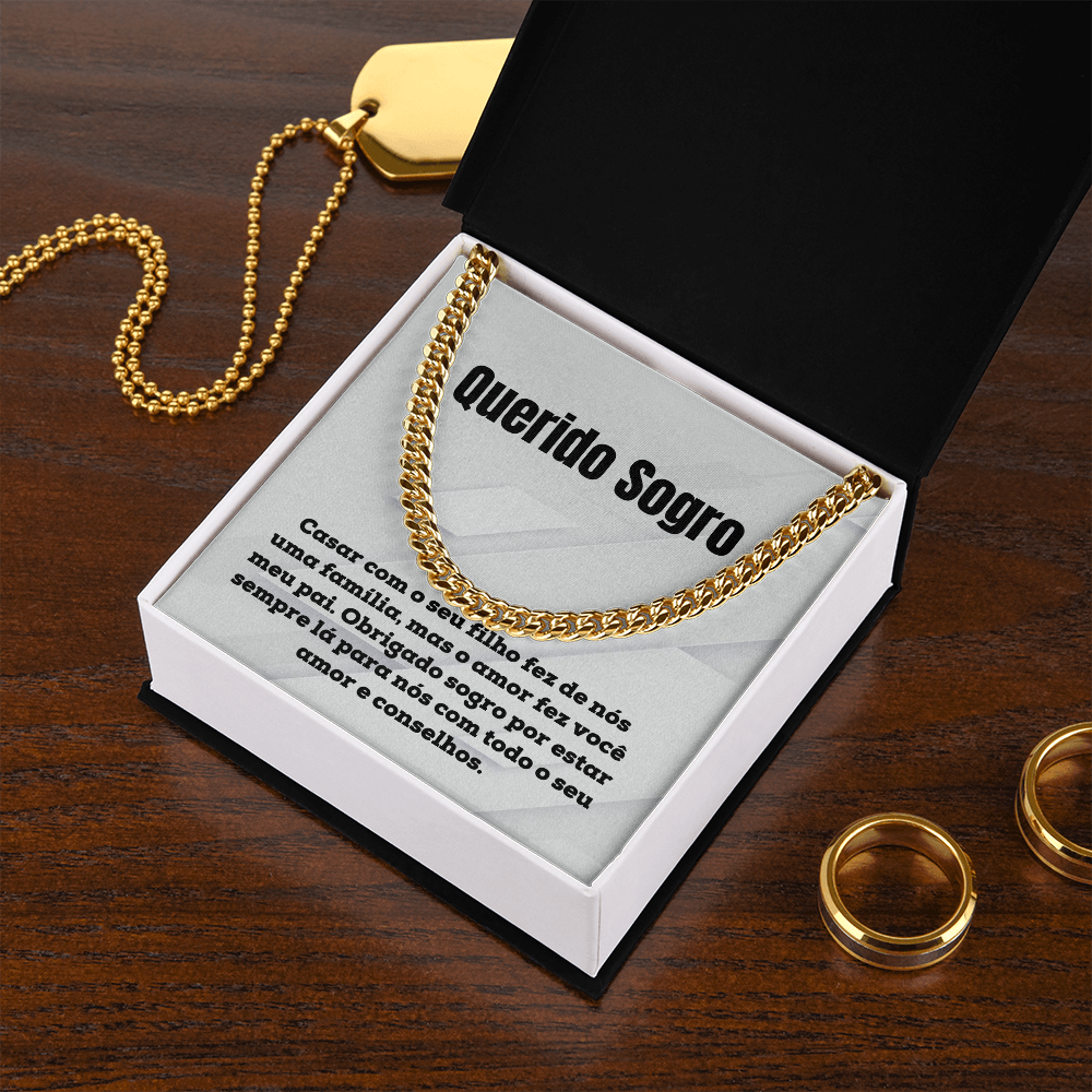 Querido Sogro Collar Presente Portuguese Father-In-Law Necklace Gift