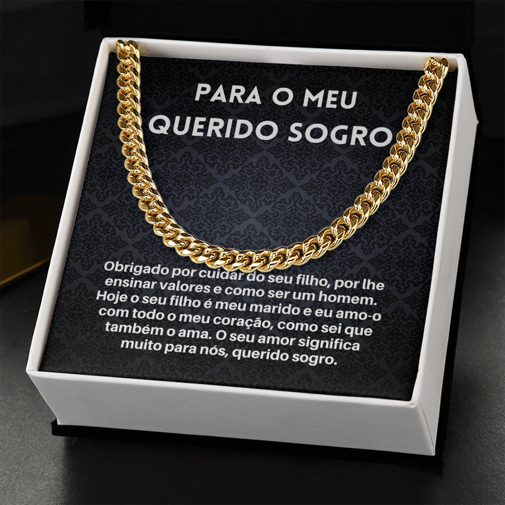 Querido Sogro Colar Presente Portuguese Father-In-Law Necklace Gift